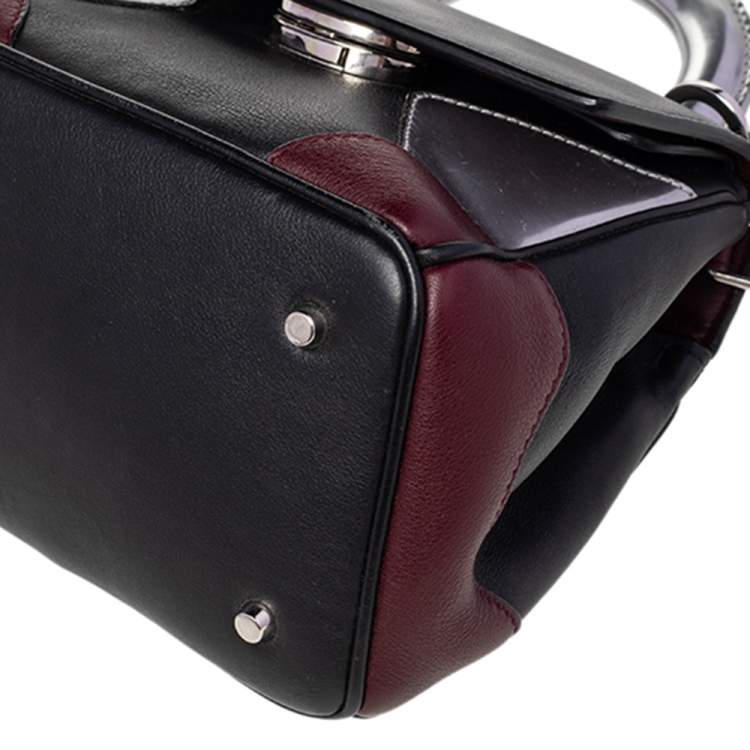 Pre Owned Dior Multicolor Patent And Leather Micro Be Dior Flap Top Handle Bag