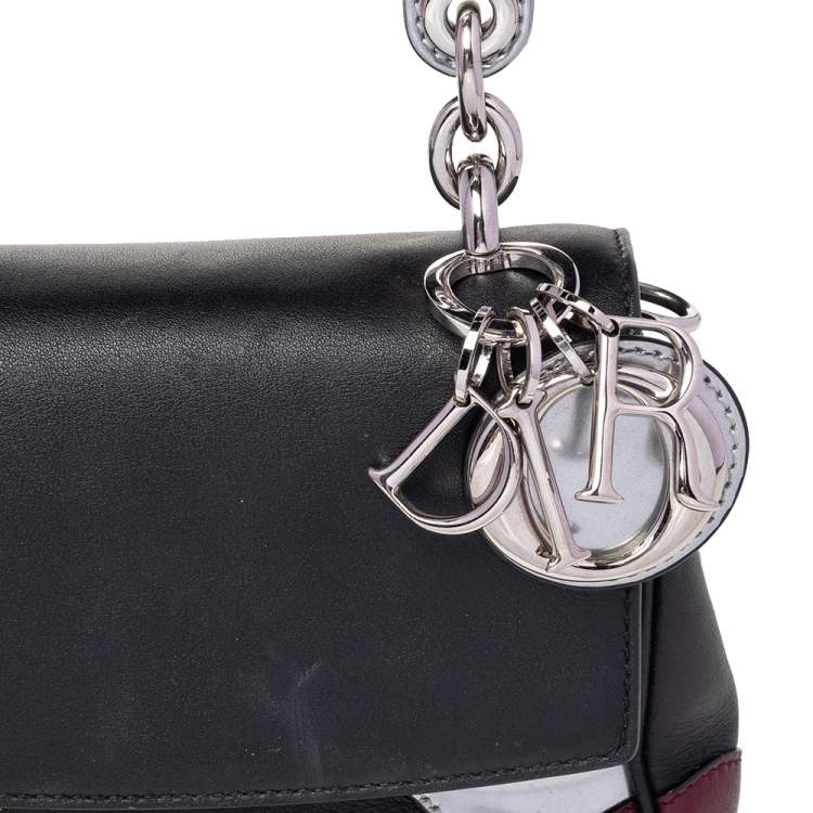 Pre Owned Dior Multicolor Patent And Leather Micro Be Dior Flap Top Handle Bag
