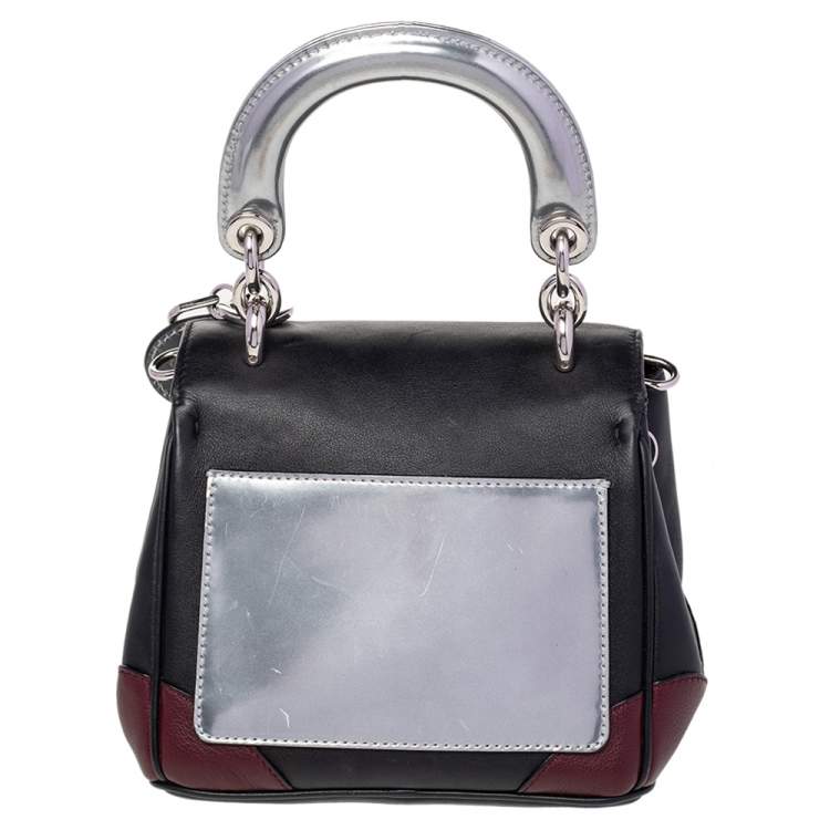 Pre Owned Dior Multicolor Patent And Leather Micro Be Dior Flap Top Handle Bag