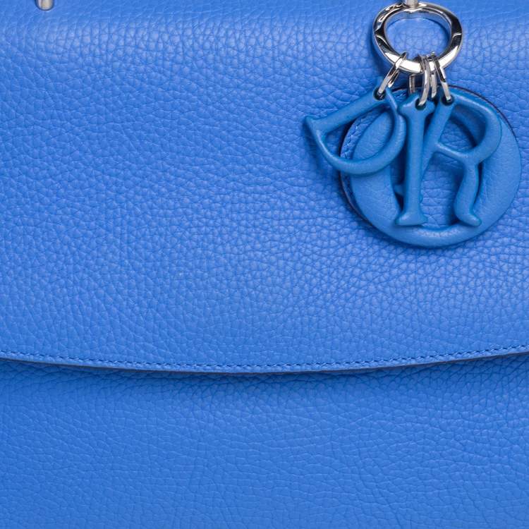 Pre Owned Dior Blue Leather Small Be Dior Flap Top Handle Bag