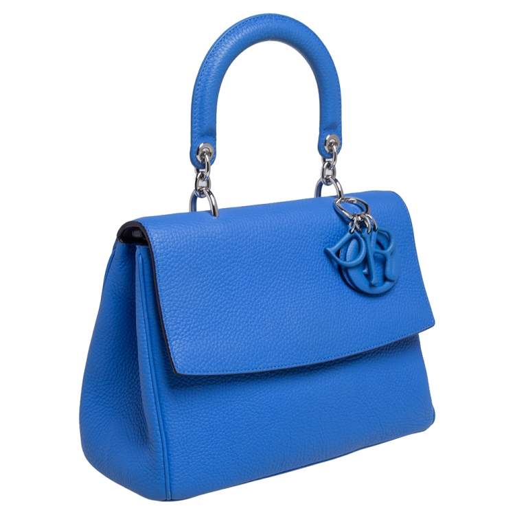 Pre Owned Dior Blue Leather Small Be Dior Flap Top Handle Bag