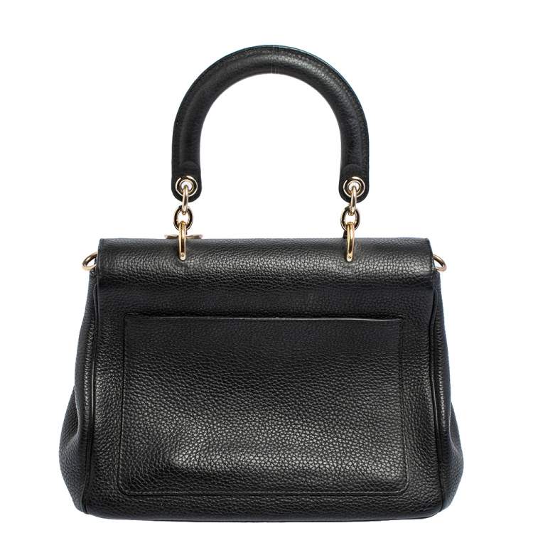 Pre Owned Dior Black Leather Small Be Dior Flap Top Handle Bag