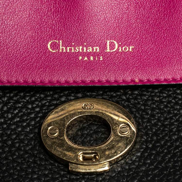 Pre Owned Dior Black Leather Small Be Dior Flap Top Handle Bag