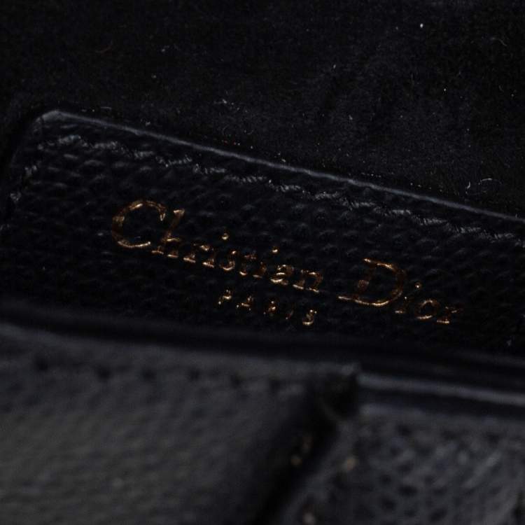 Pre Owned Dior Black Leather Mini Saddle Bag