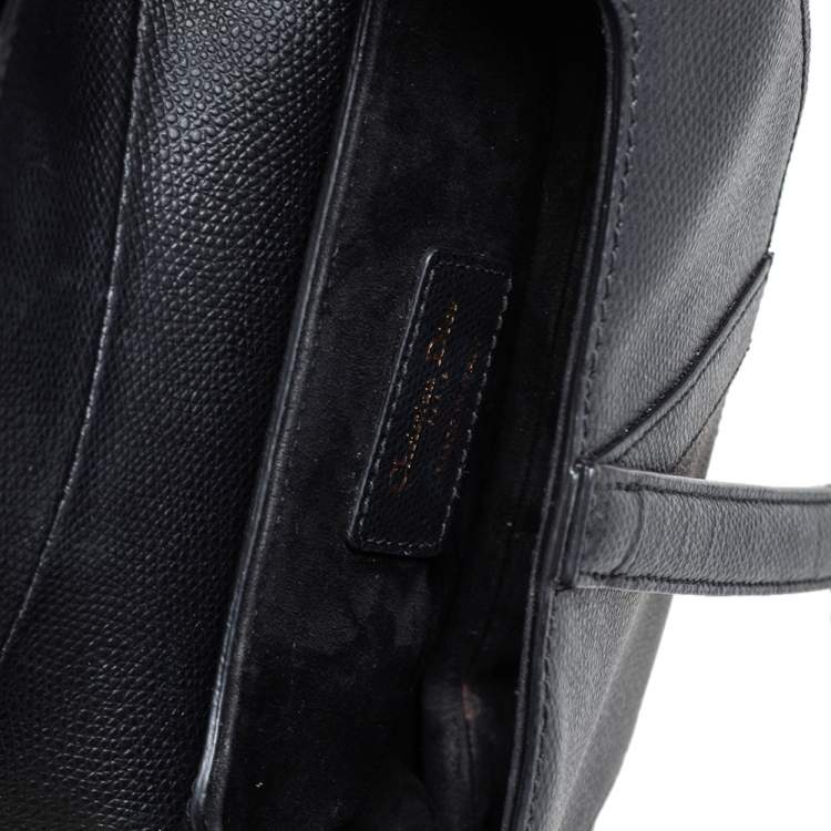 Pre Owned Dior Black Leather Mini Saddle Bag