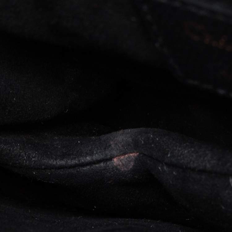 Pre Owned Dior Black Leather Mini Saddle Bag
