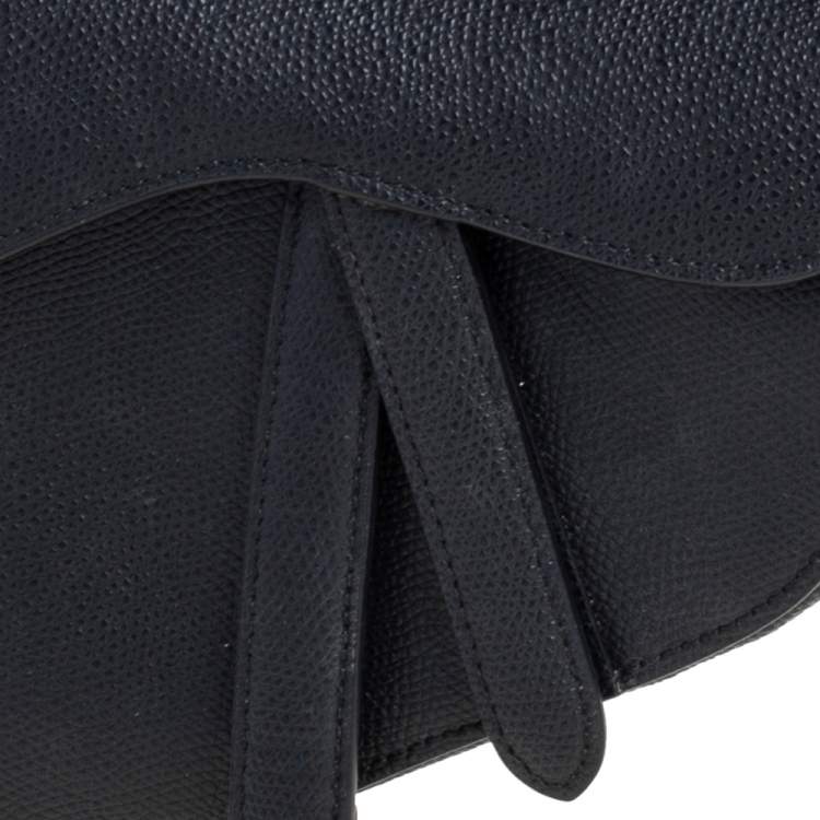 Pre Owned Dior Black Leather Mini Saddle Bag