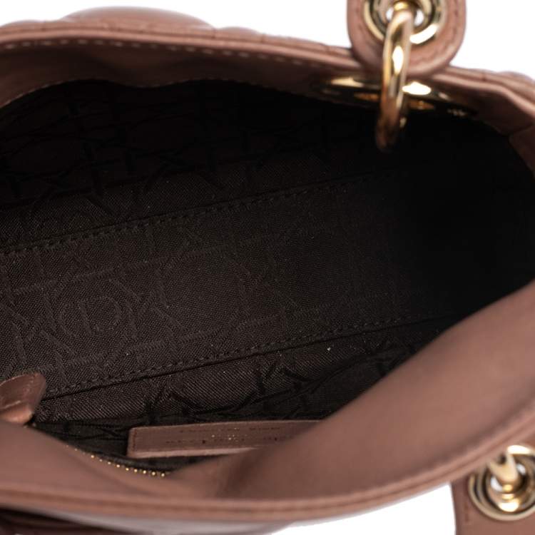 Pre Owned Dior Nude Leather Mini Lady Dior Tote