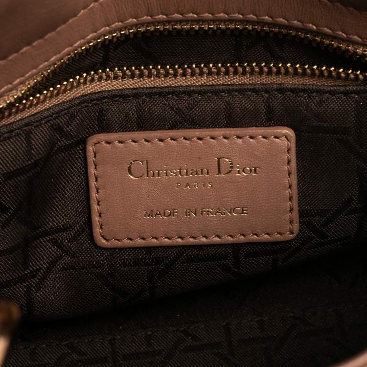 Pre Owned Dior Nude Leather Mini Lady Dior Tote