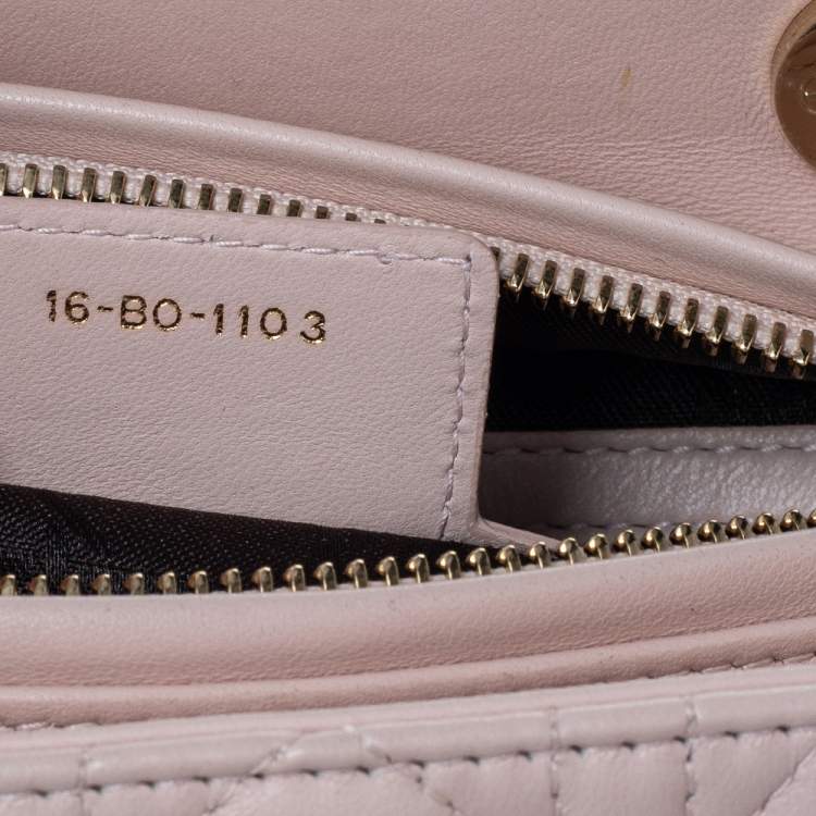 Pre Owned Dior Blush Pink Cannage Leather Medium Lady Dior Tote