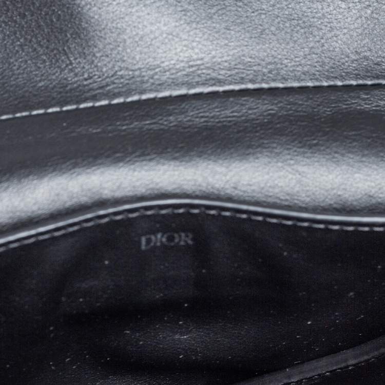 مملوكة مسبقًا Dior Beige/Black Oblique Canvas and Leather Saddle Wristlet Clutch