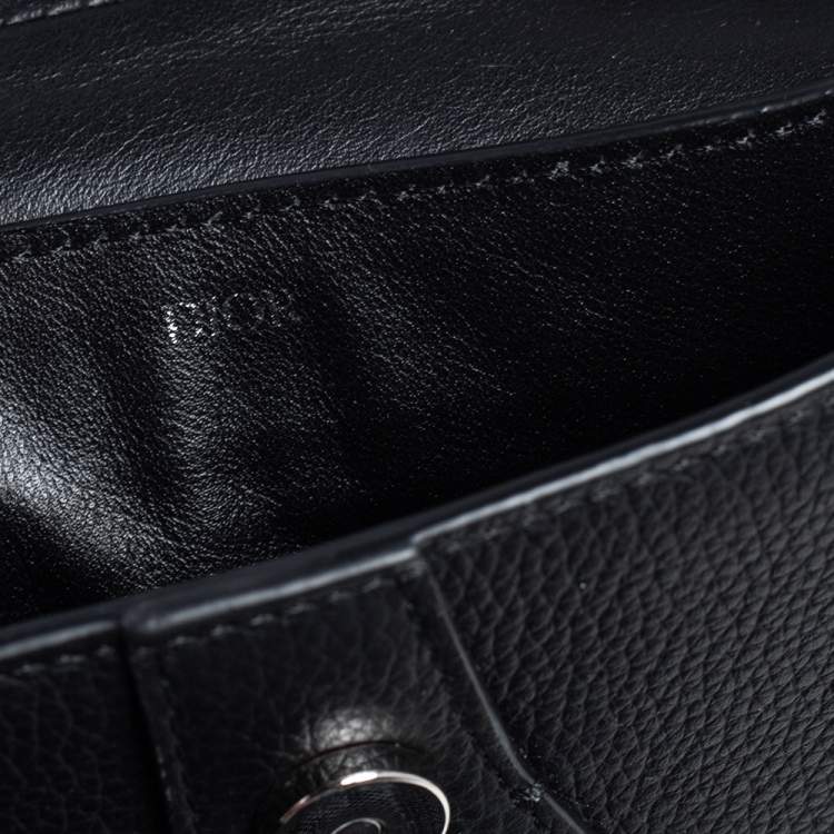 مملوكة مسبقًا Dior Beige/Black Oblique Canvas and Leather Saddle Wristlet Clutch