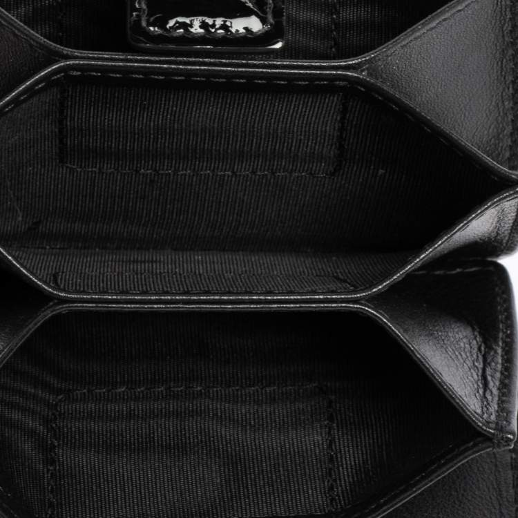 Pre Owned  Dior Black Cannage Patent Leather Lady Dior Gusset Card Case 