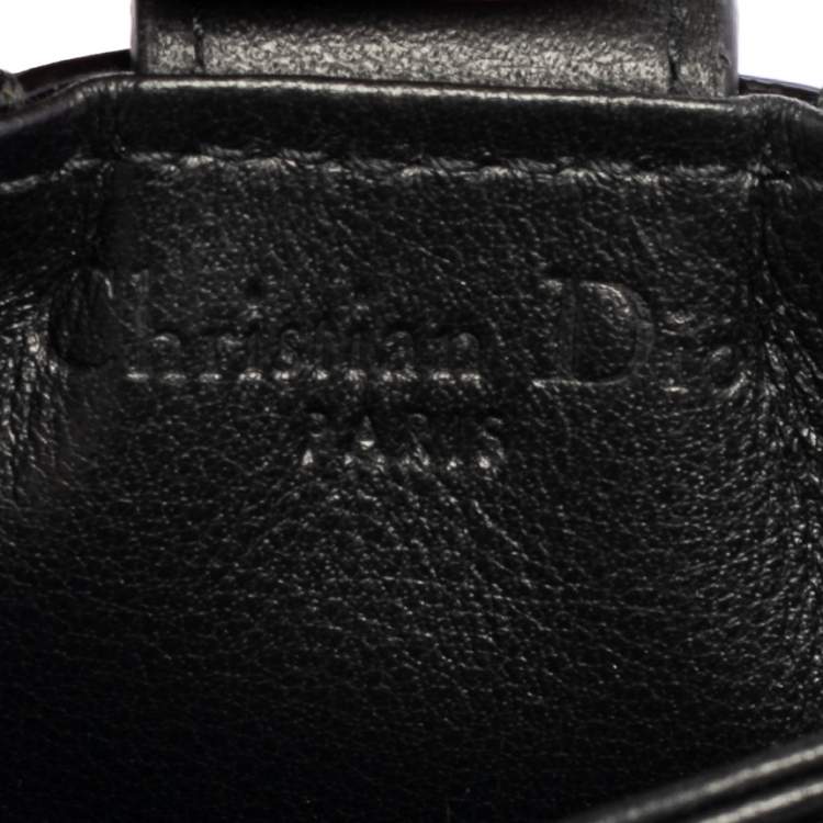 Pre Owned  Dior Black Cannage Patent Leather Lady Dior Gusset Card Case 