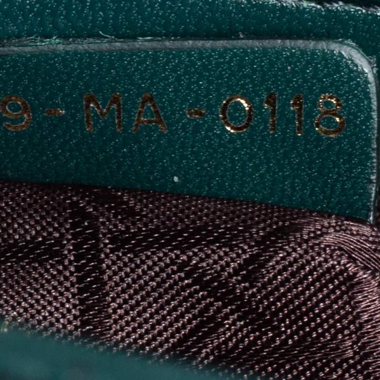 Pre Owned Dior Green Cannage Leather Small My Lady Dior Tote