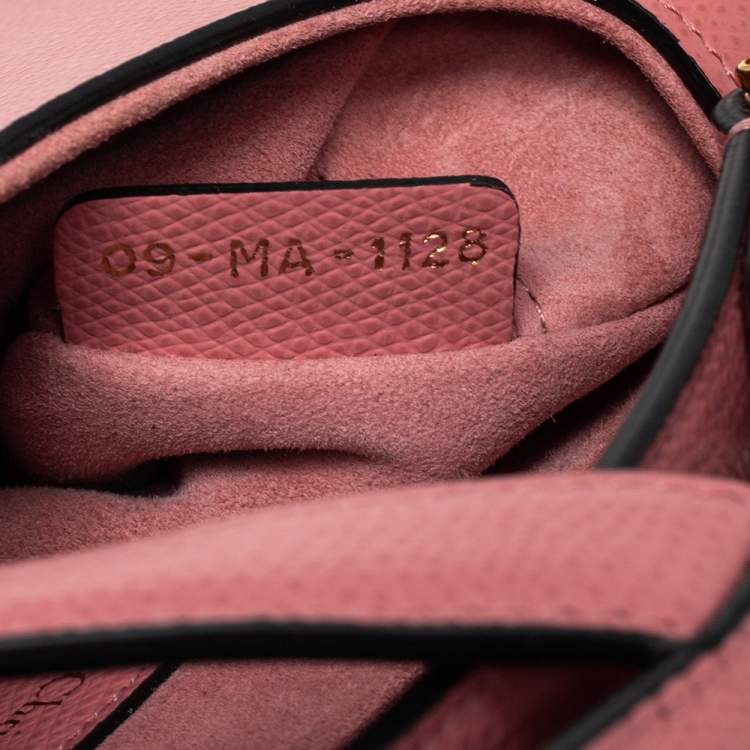 Pre Owned Dior Pink Leather Mini Saddle Bag