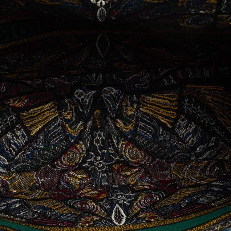 Pre Owned Dior Multicolor Embroidered Canvas Butterfly Book Tote