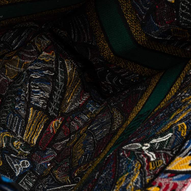 Pre Owned Dior Multicolor Embroidered Canvas Butterfly Book Tote