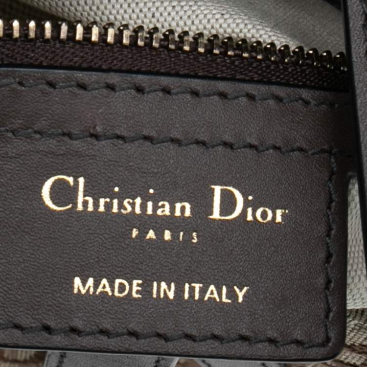 Pre Owned Dior Beige Oblique Canvas Saddle Bag