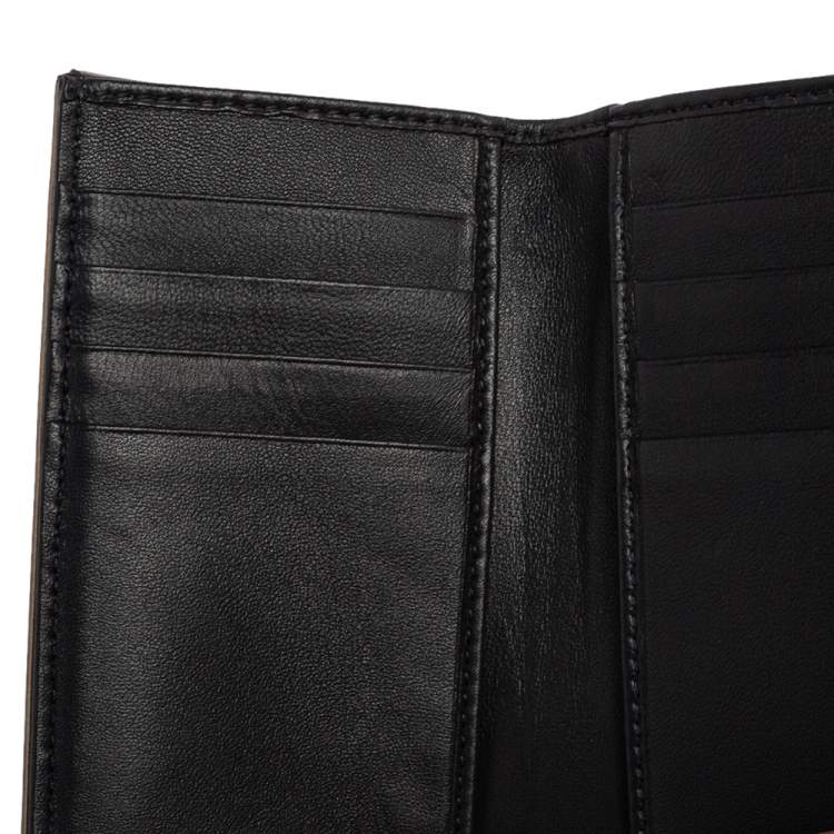 Pre Owned Dior Metallic Gold Micro Cannage Leather Diorama Trifold Wallet