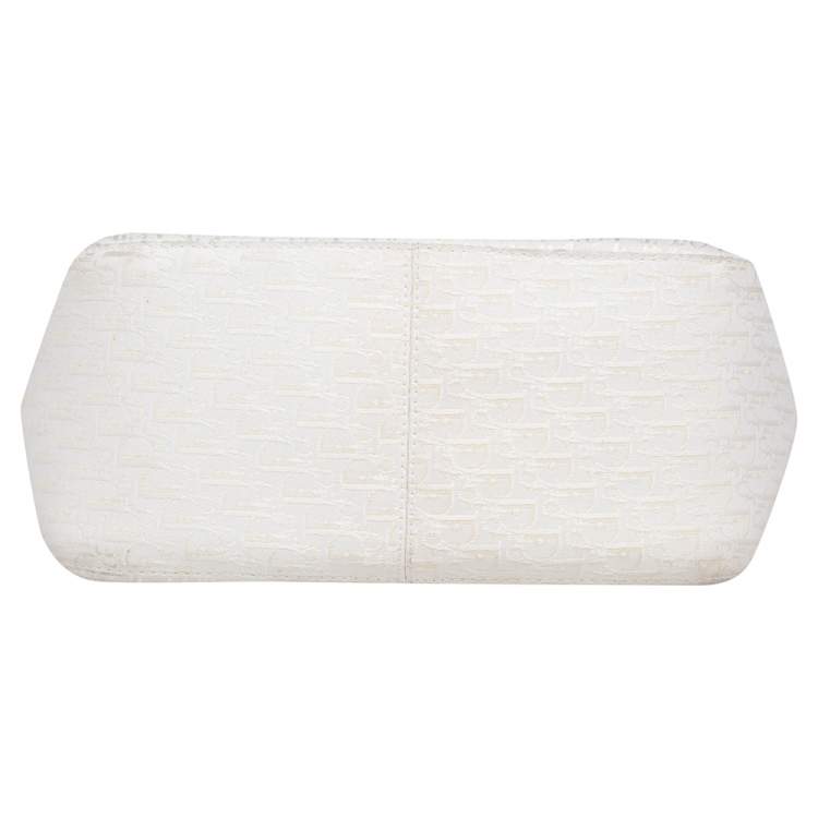 Pre Owned Dior White Diorissimo Canvas Shopping Tote
