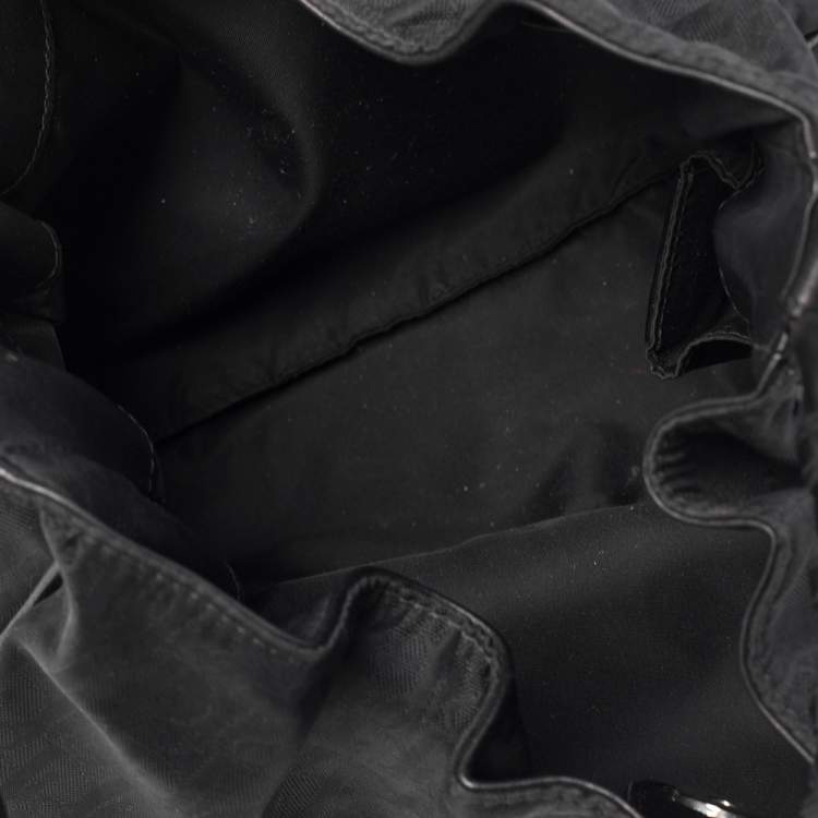Pre Owned Dior Black Oblique Nylon and Leather Lovely Hobo