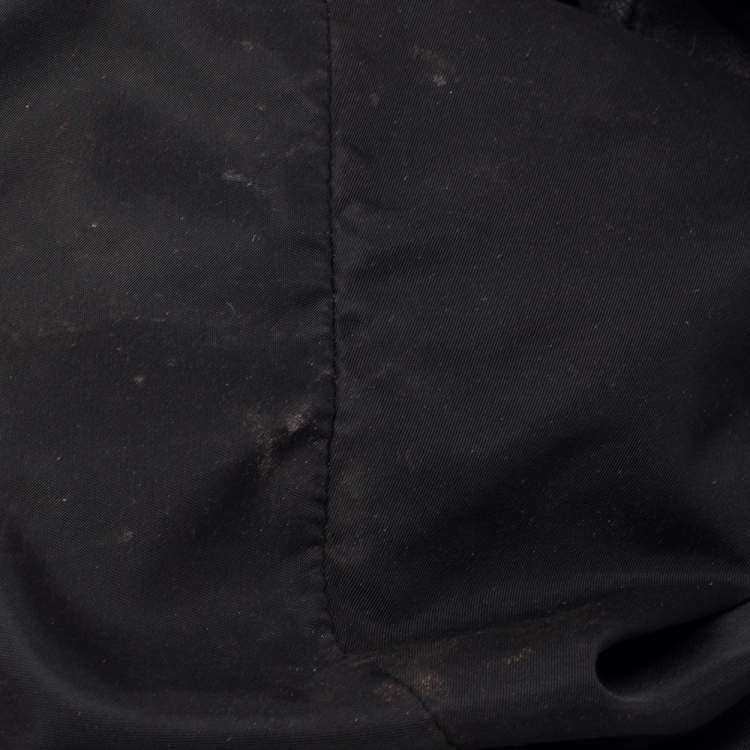 Pre Owned Dior Black Oblique Nylon and Leather Lovely Hobo