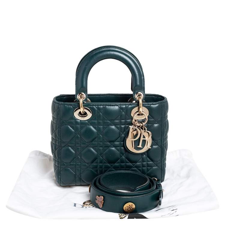 مملوكة مسبقًا Dior Green Cannage Leather Small My Lady Dior Tote
