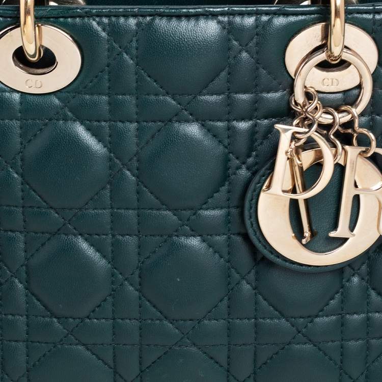 مملوكة مسبقًا Dior Green Cannage Leather Small My Lady Dior Tote