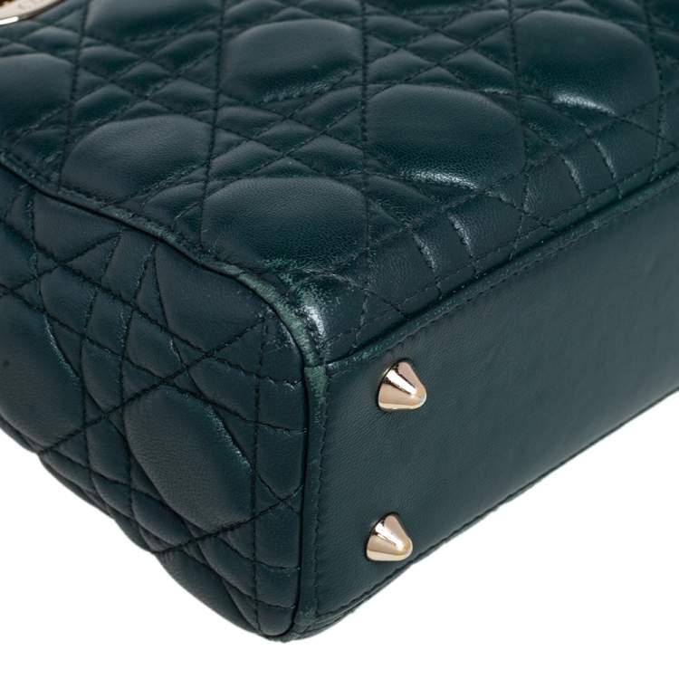مملوكة مسبقًا Dior Green Cannage Leather Small My Lady Dior Tote