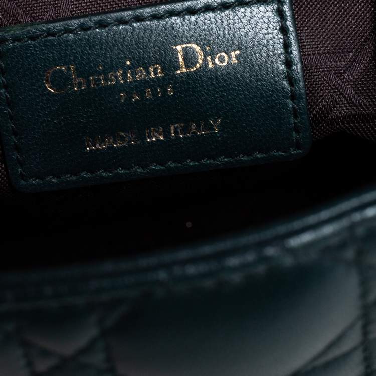 مملوكة مسبقًا Dior Green Cannage Leather Small My Lady Dior Tote