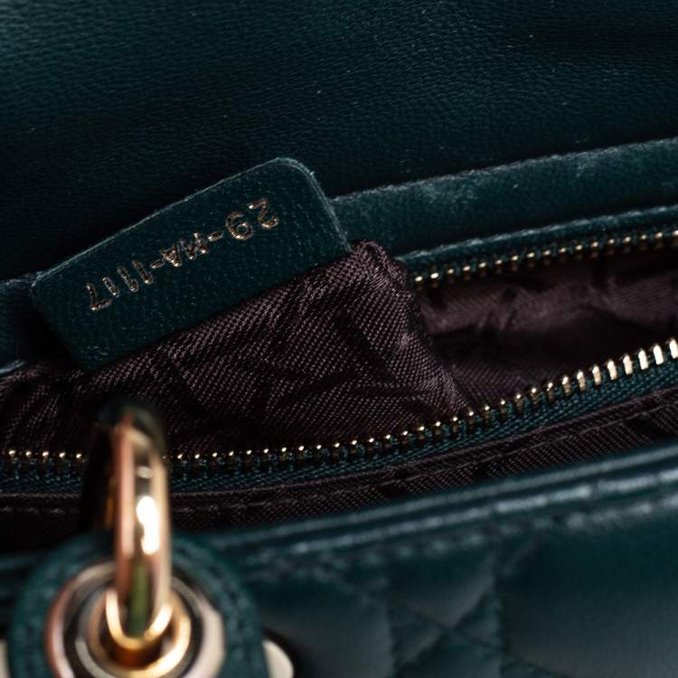 مملوكة مسبقًا Dior Green Cannage Leather Small My Lady Dior Tote