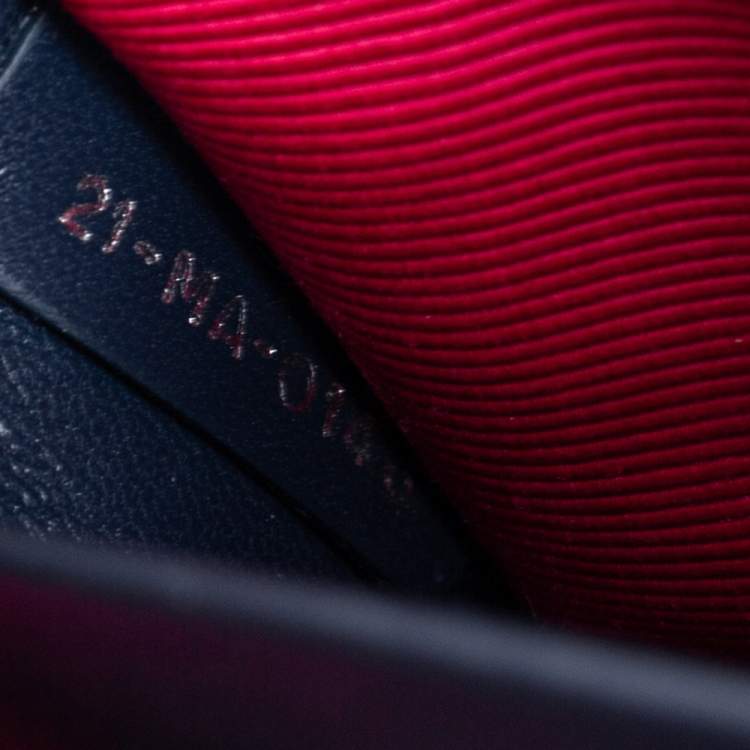 Pre Owned Dior Black/Navy Blue Leather and Mesh Stardust Embellished Backpack