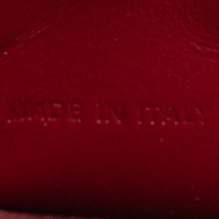 Pre Owned  Dior Red Cannage Patent Leather Lady Dior Gusset Card Case 