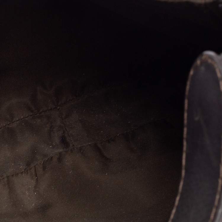 Pre Owned Dior Dark Brown Oblique Nylon and Leather Ethnic Hobo