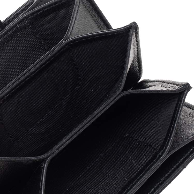Pre Owned Dior Black Cannage Leather Lady Dior 5-Gusset Card Holder