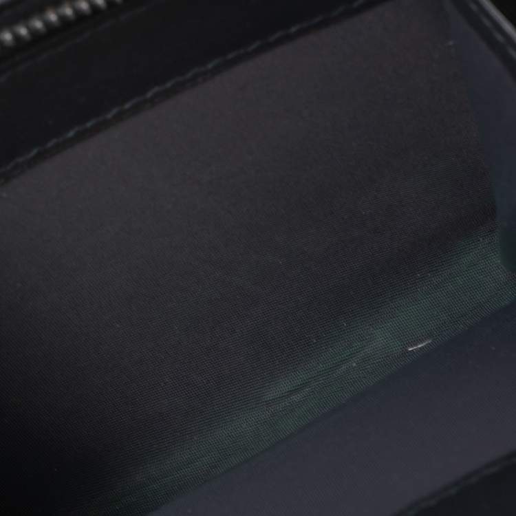 Pre Owned Dior Metallic Midnight Blue Cannage Quilted Leather Compact French Wallet