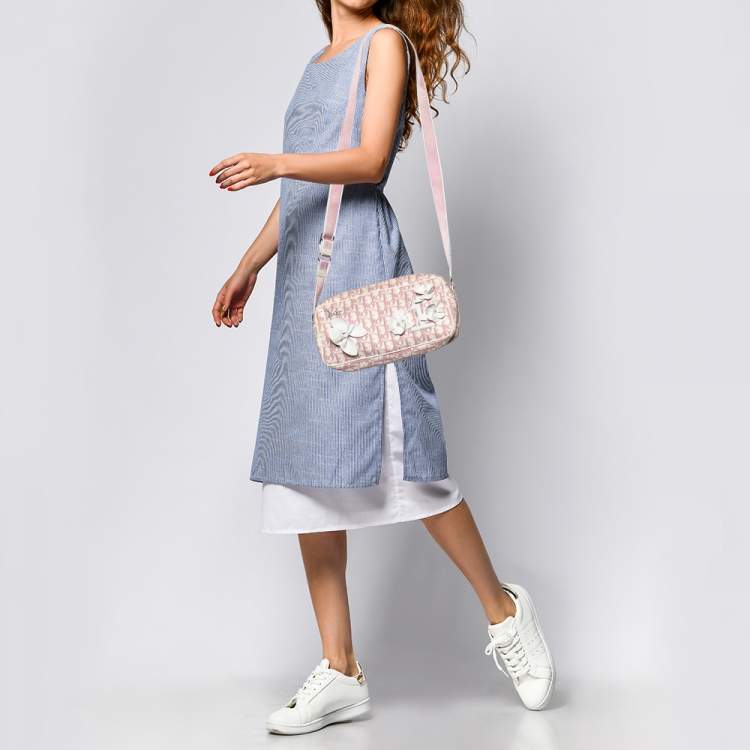 Dior, Bags, Christian Dior Monogram Girly Trotter Mini Pochette Shoulder  Bag Pink And White