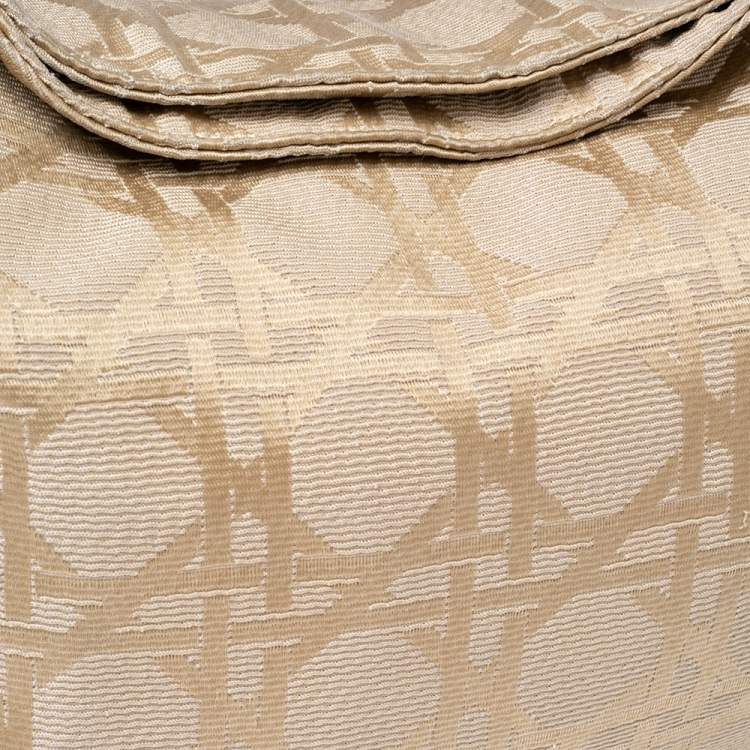 Pre Owned Dior Beige Cannage Canvas and Leather Lady Dior Hobo