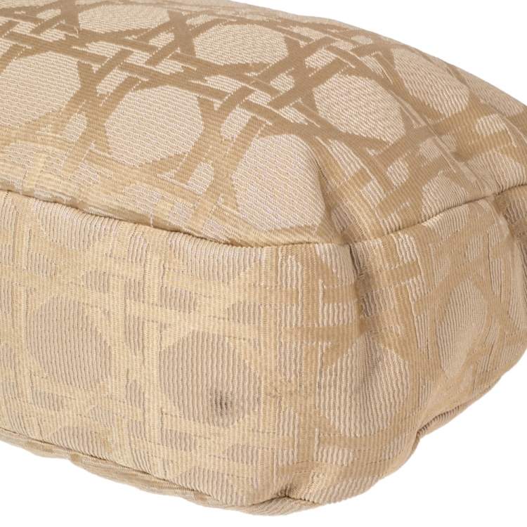 Pre Owned Dior Beige Cannage Canvas and Leather Lady Dior Hobo