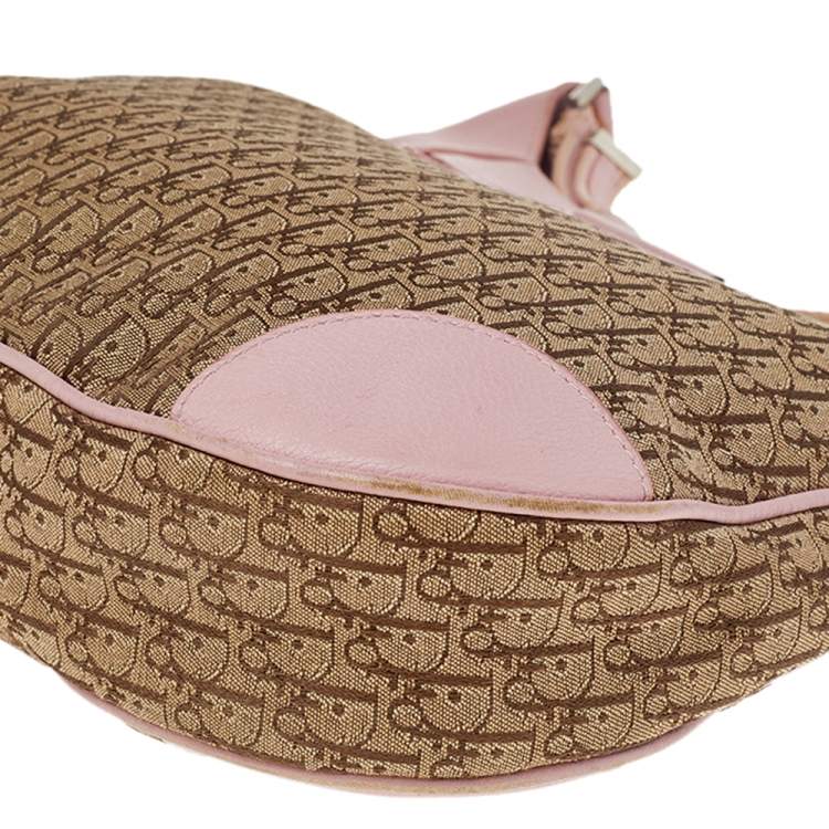 Pre Owned Dior Pink/Beige Diorissimo Canvas And Leather Hobo