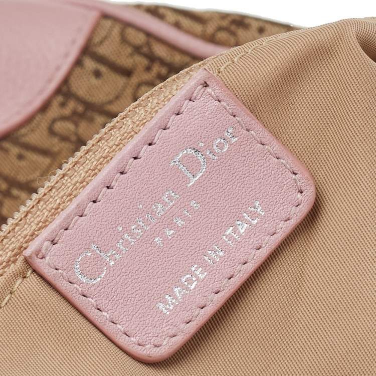 Pre Owned Dior Pink/Beige Diorissimo Canvas And Leather Hobo