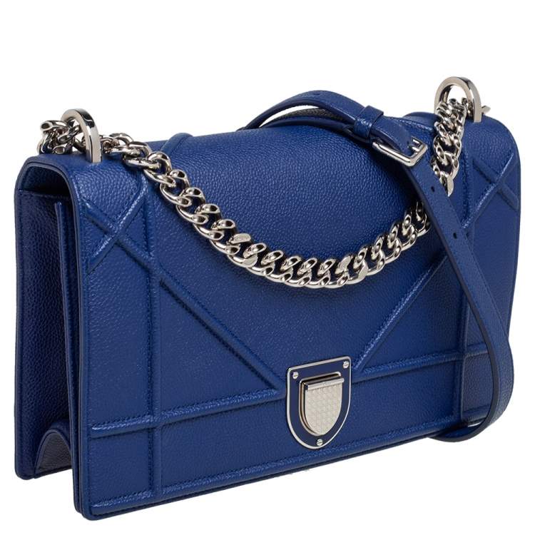 Dior Indigo Leather Medium Diorama Flap Shoulder Bag Dior The Luxury