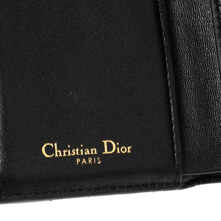 Pre Owned Dior Black Cannage Leather Addict Wallet
