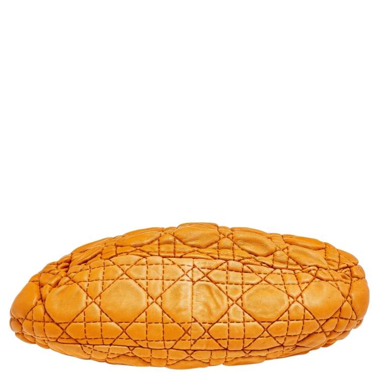 Pre Owned Dior Tan Quilted Cannage Leather Hobo