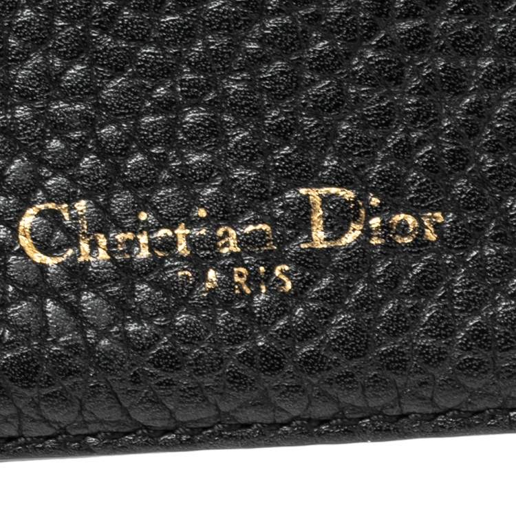 Pre Owned Dior Black Leather Diorama Card Holder