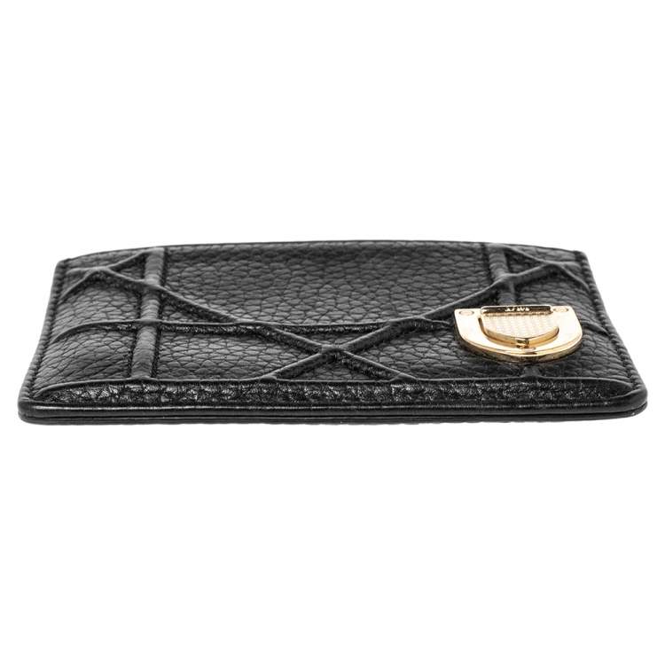 Pre Owned Dior Black Leather Diorama Card Holder