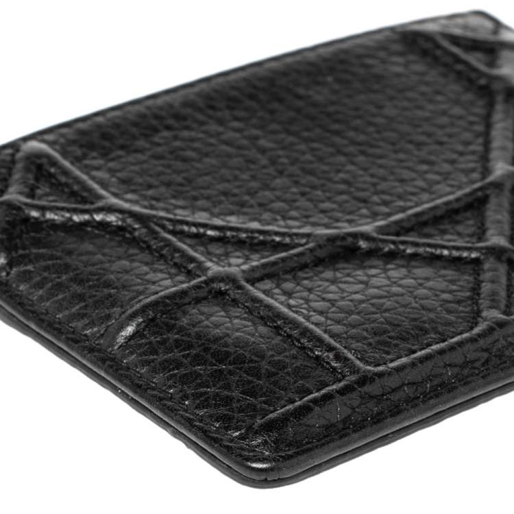 Pre Owned Dior Black Leather Diorama Card Holder