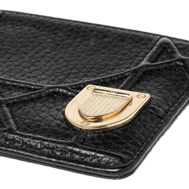 Pre Owned Dior Black Leather Diorama Card Holder
