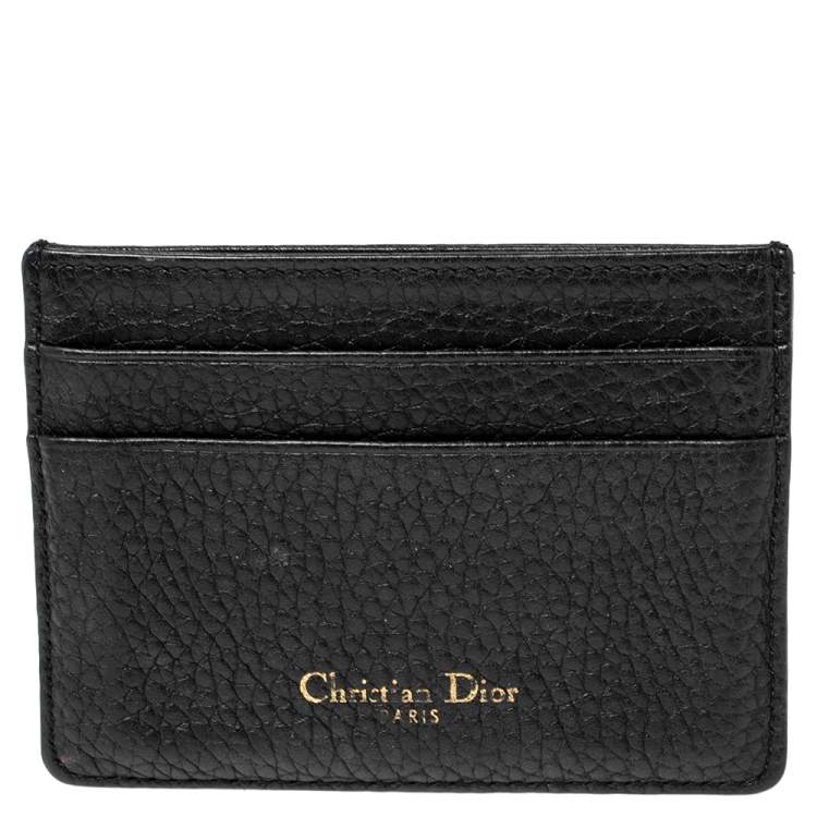 Pre Owned Dior Black Leather Diorama Card Holder